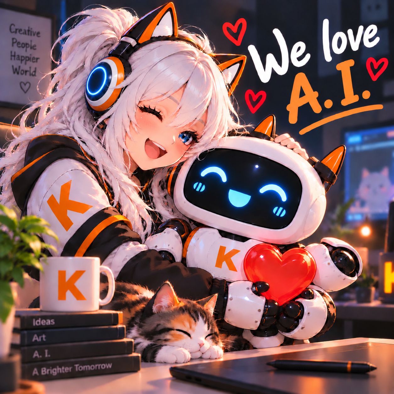 Krimble mascot with AI companion